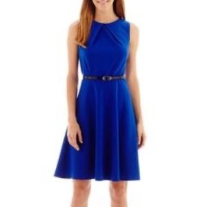 ALYX Size 4 Royal Blue Fit & Flare Pleated Dress